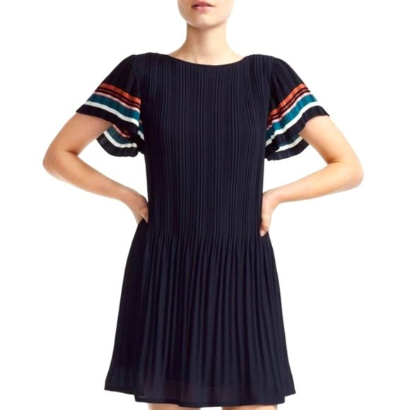 Maje Dresses & Skirts - Maje | Rolini Pleated Mini Dress (color: navy // size: 1)